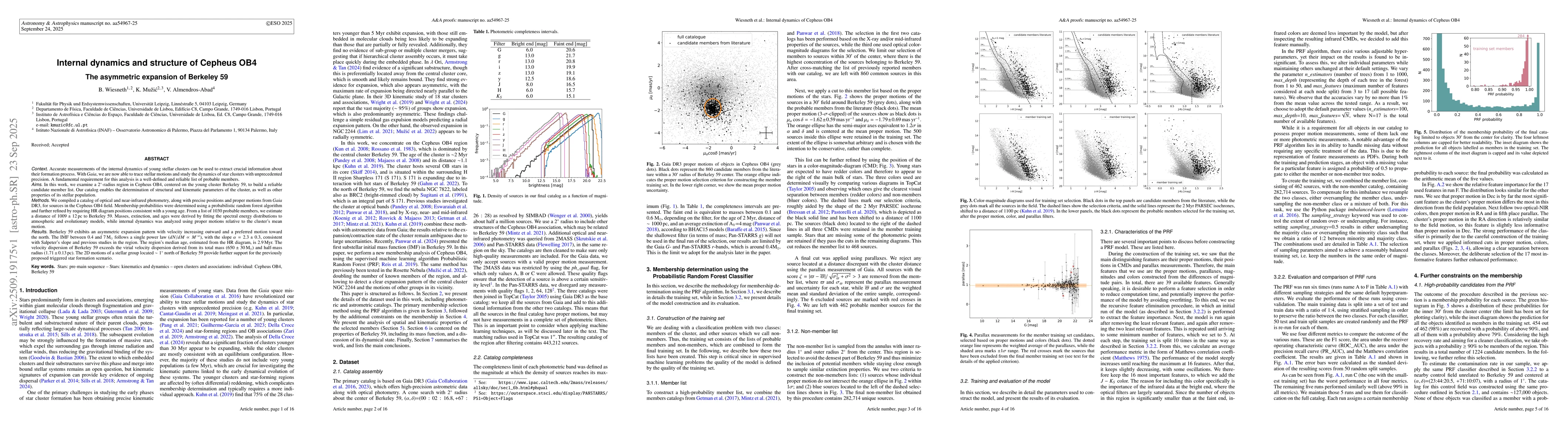 Thumbnail for Internal dynamics and structure of Cepheus OB4. The asymmetric expansion
  of Berkeley 59