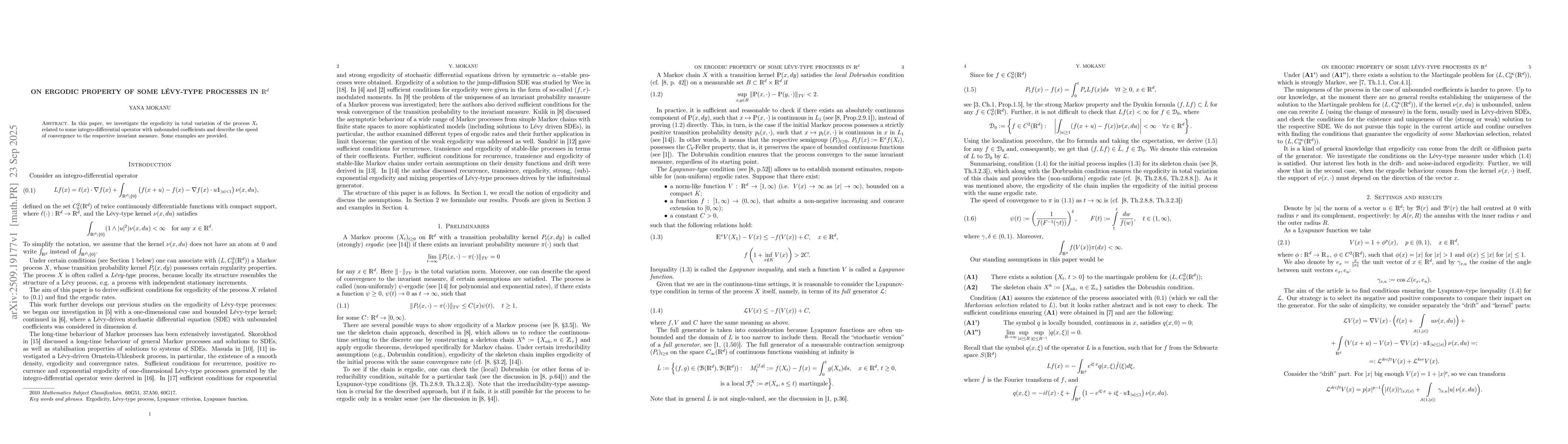 Thumbnail for On ergodic property of some Lévy-type processes in $\mathbb{R}^d$