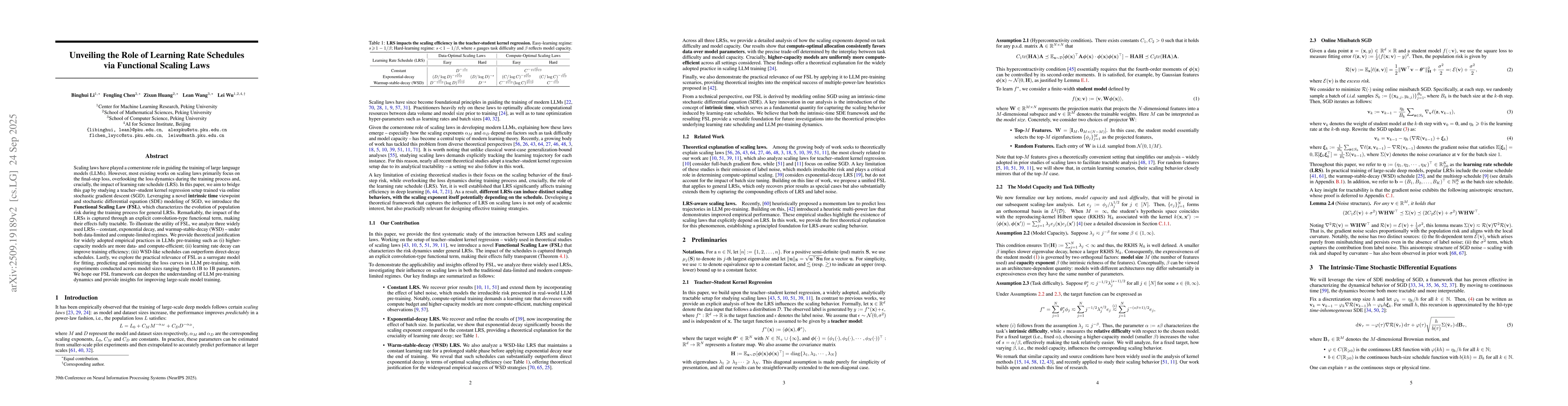 Thumbnail for Unveiling the Role of Learning Rate Schedules via Functional Scaling
  Laws