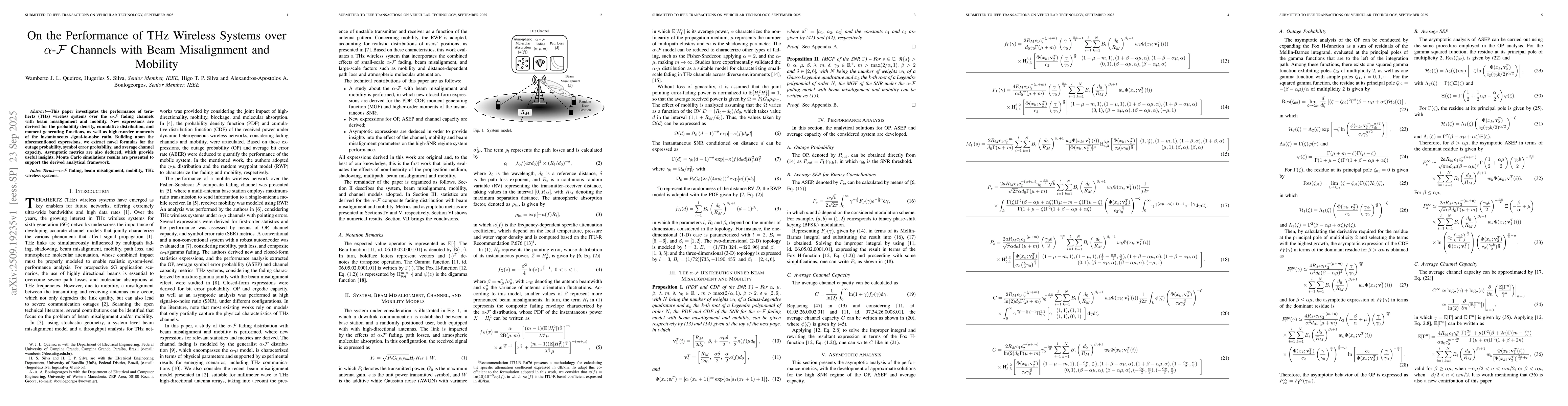 Thumbnail for On the Performance of THz Wireless Systems over $α$-$\mathcal{F}$
  Channels with Beam Misalignment and Mobility