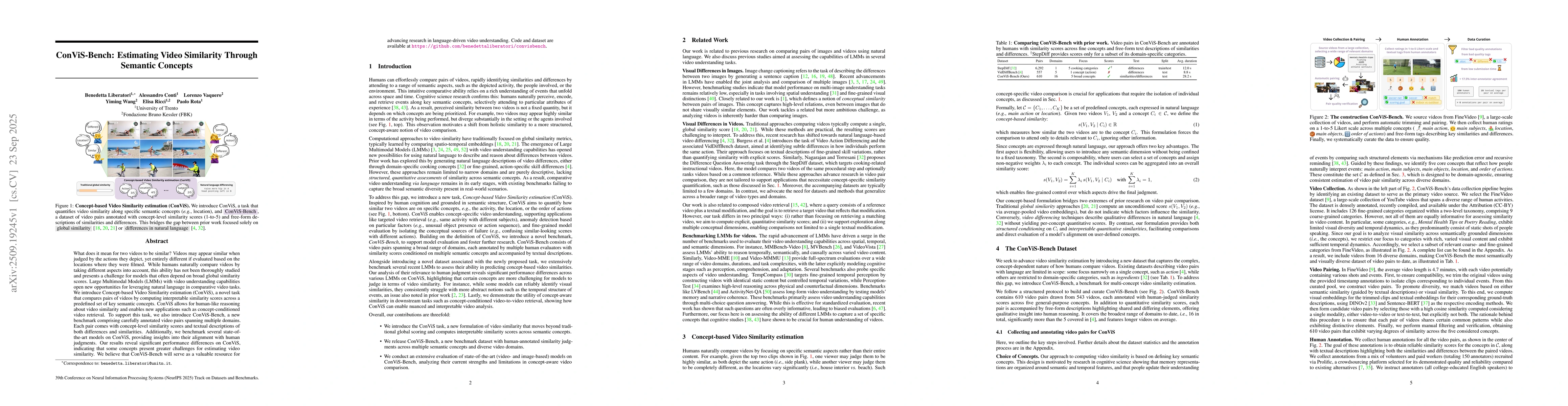Thumbnail for ConViS-Bench: Estimating Video Similarity Through Semantic Concepts