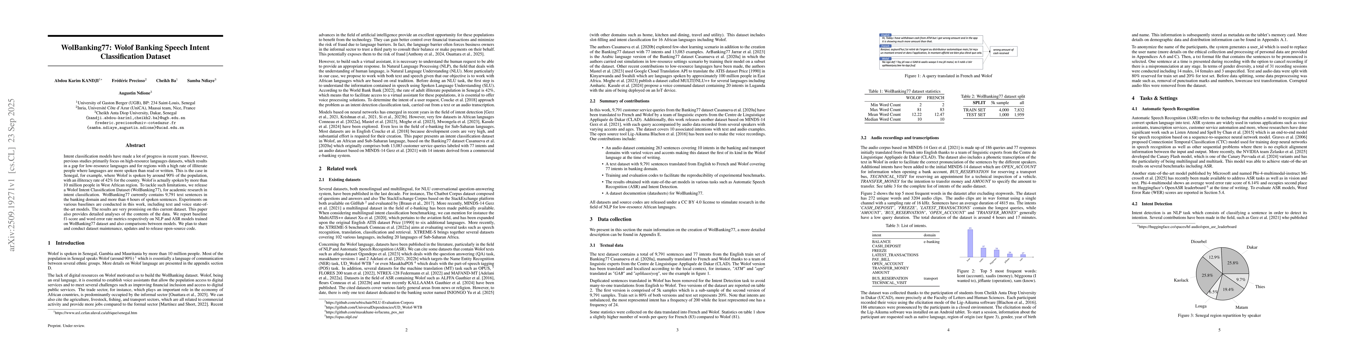Thumbnail for WolBanking77: Wolof Banking Speech Intent Classification Dataset