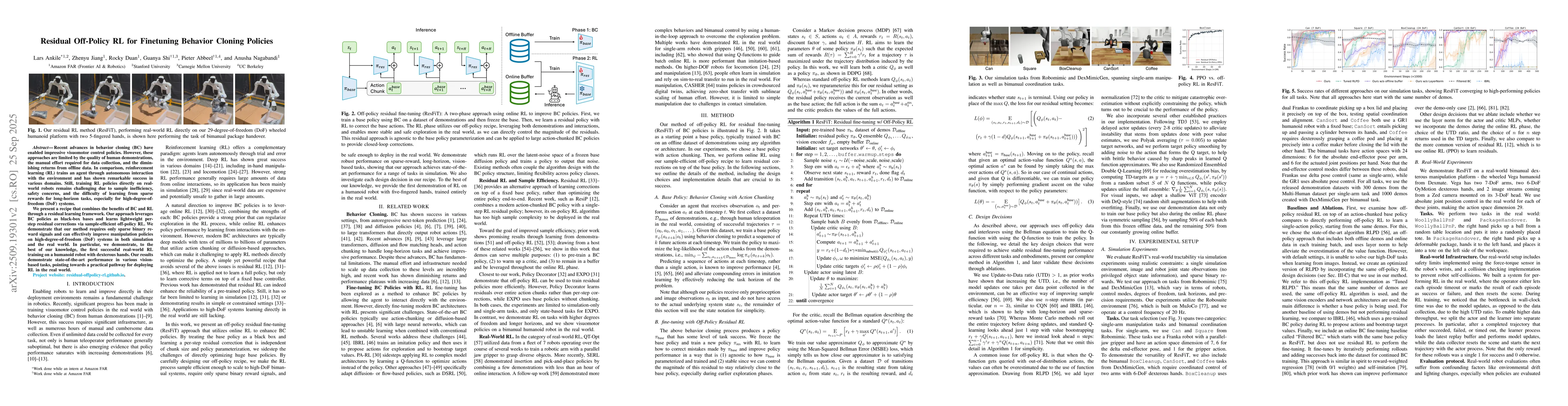 Thumbnail for Residual Off-Policy RL for Finetuning Behavior Cloning Policies