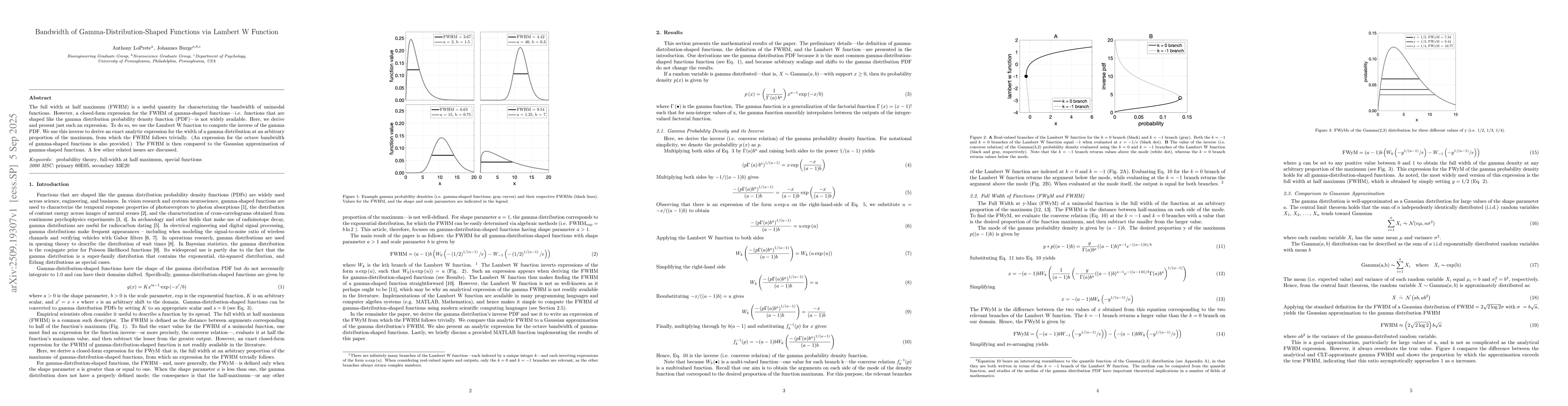 Thumbnail for Bandwidth of Gamma-Distribution-Shaped Functions via Lambert W Function