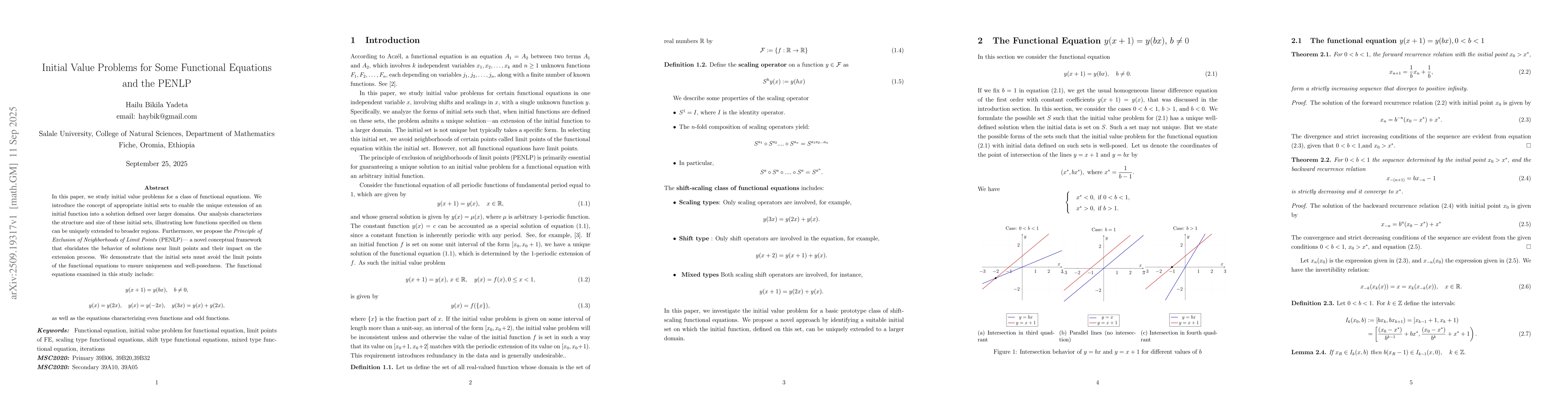 Thumbnail for Initial Value Problems for Some Functional Equations and the PENLP