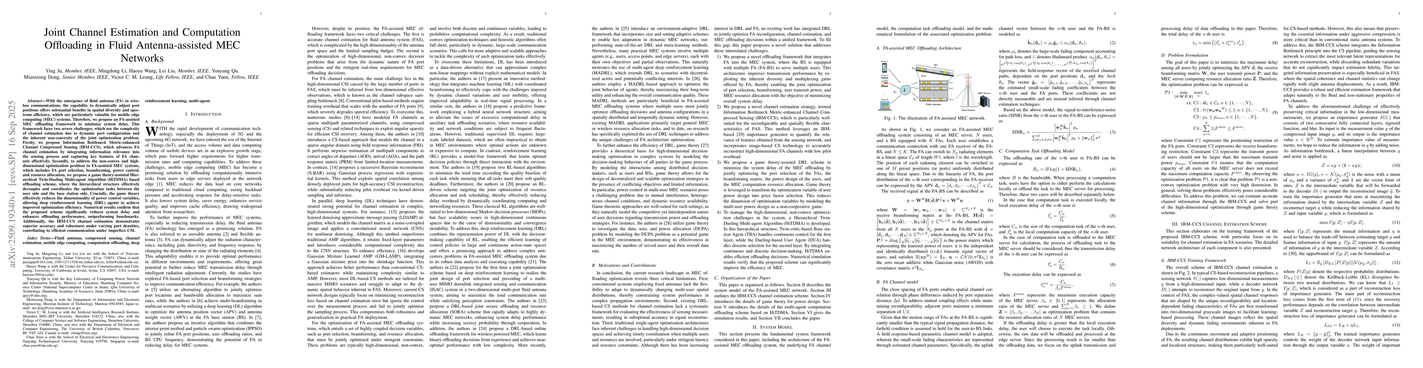 Thumbnail for Joint Channel Estimation and Computation Offloading in Fluid
  Antenna-assisted MEC Networks