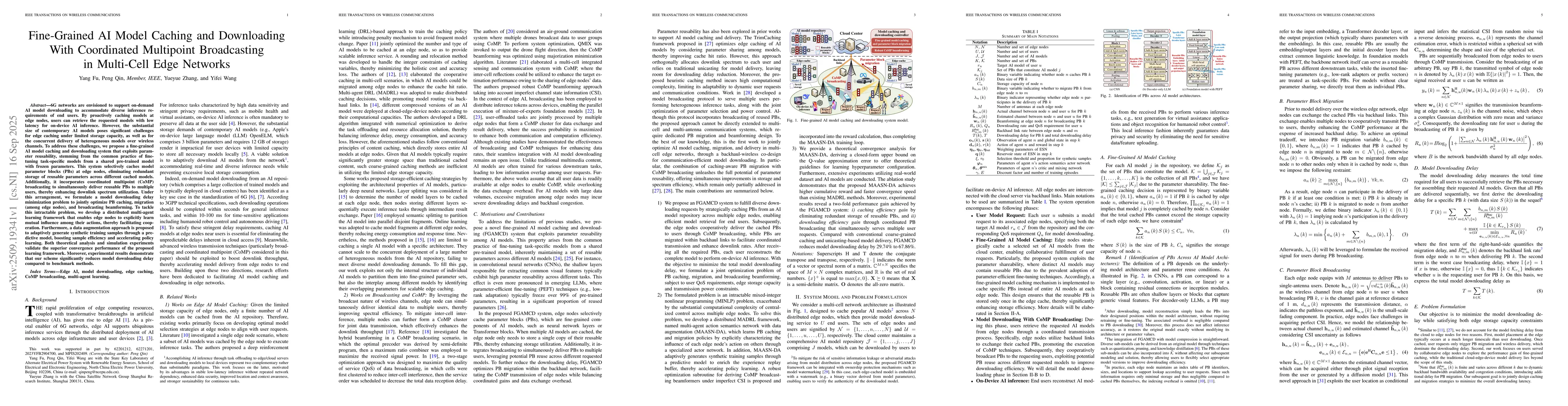 Thumbnail for Fine-Grained AI Model Caching and Downloading With Coordinated
  Multipoint Broadcasting in Multi-Cell Edge Networks