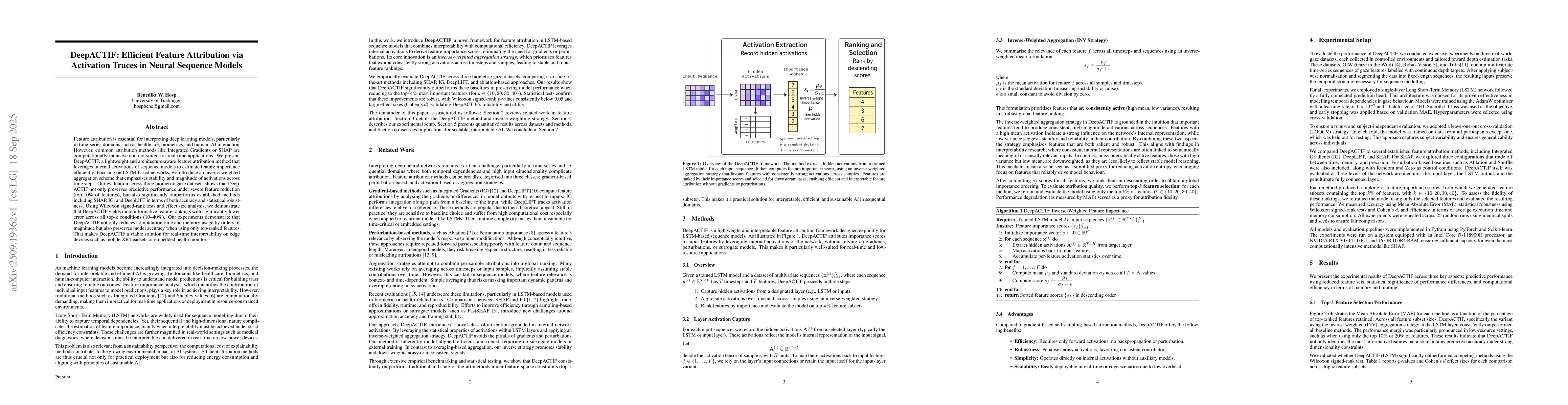 Thumbnail for DeepACTIF: Efficient Feature Attribution via Activation Traces in Neural
  Sequence Models