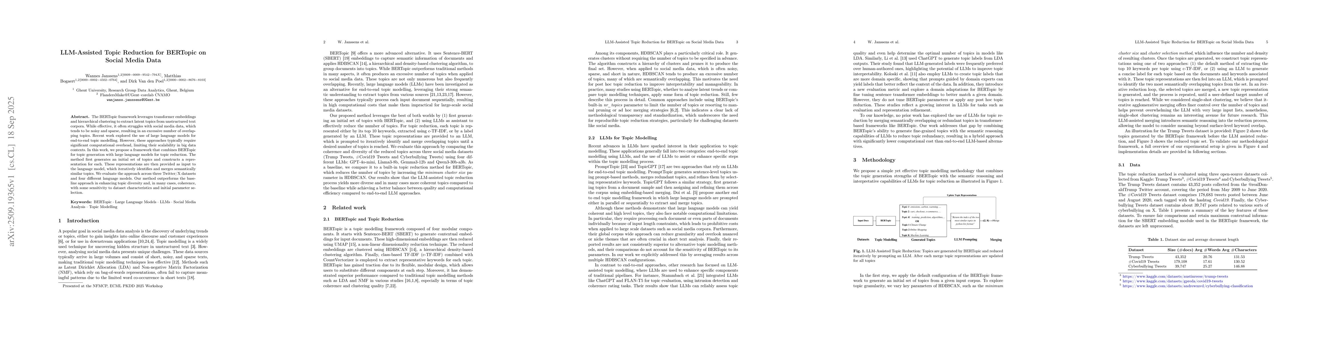 Thumbnail for LLM-Assisted Topic Reduction for BERTopic on Social Media Data