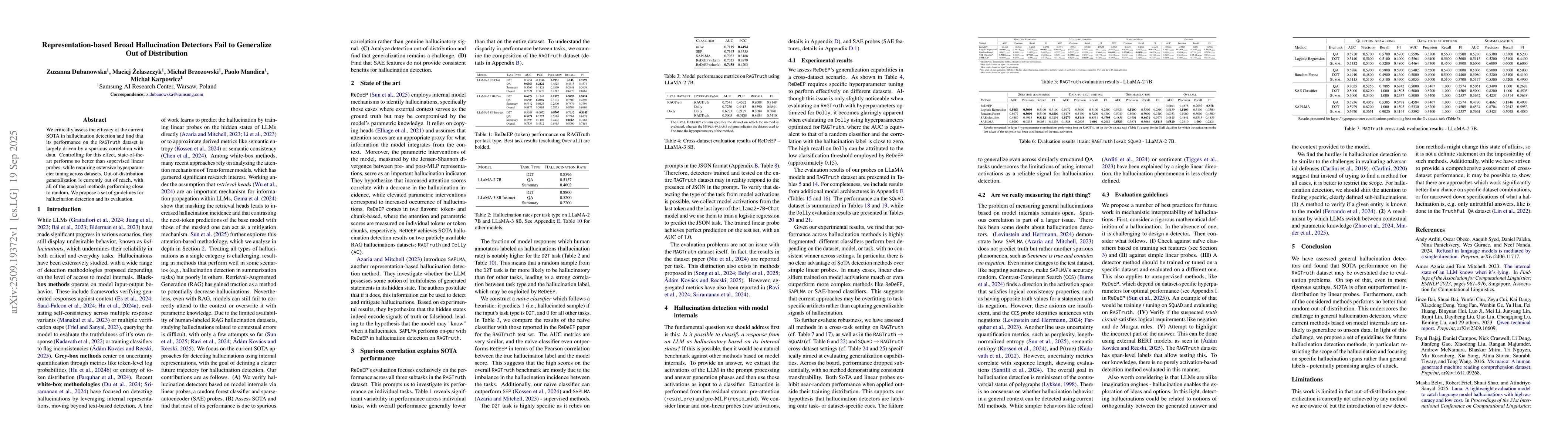 Thumbnail for Representation-based Broad Hallucination Detectors Fail to Generalize
  Out of Distribution
