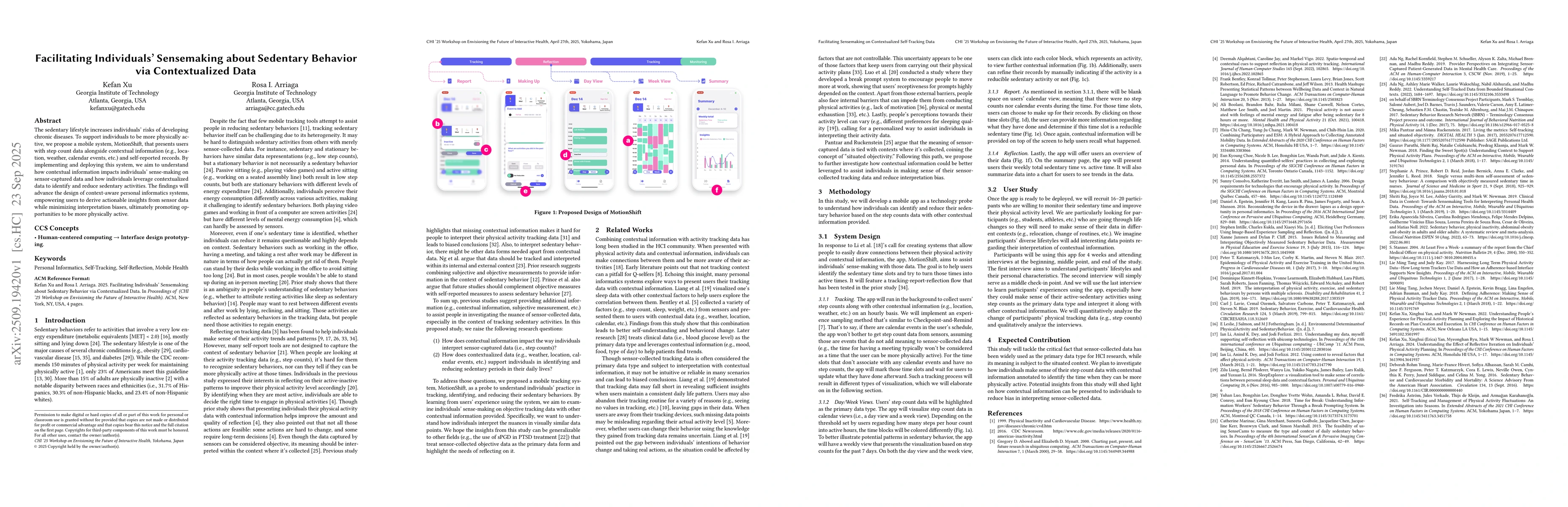 Thumbnail for Facilitating Individuals' Sensemaking about Sedentary Behavior via
  Contextualized Data