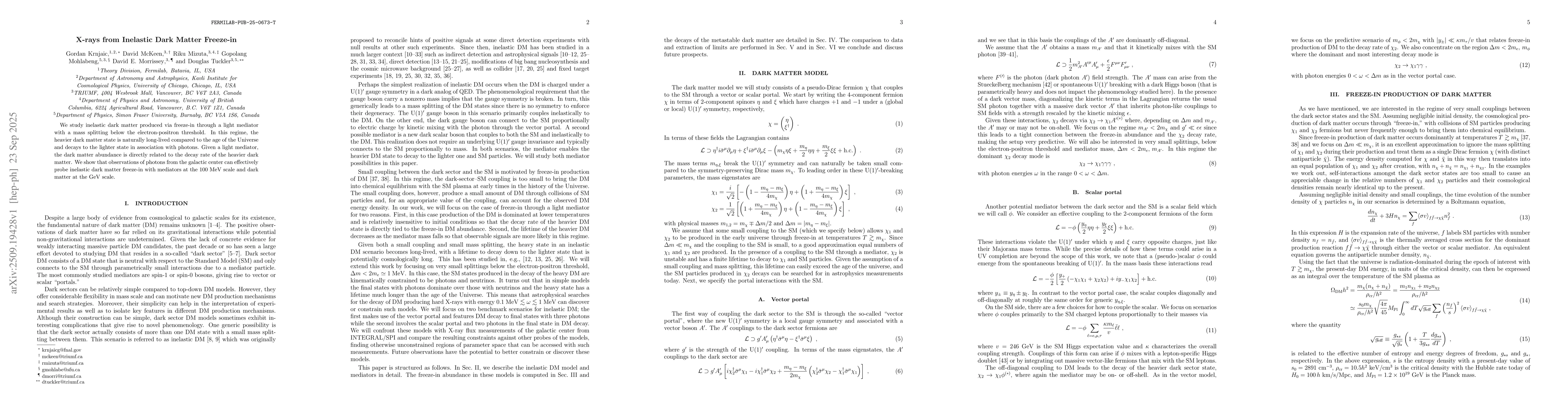 Thumbnail for X-rays from Inelastic Dark Matter Freeze-in