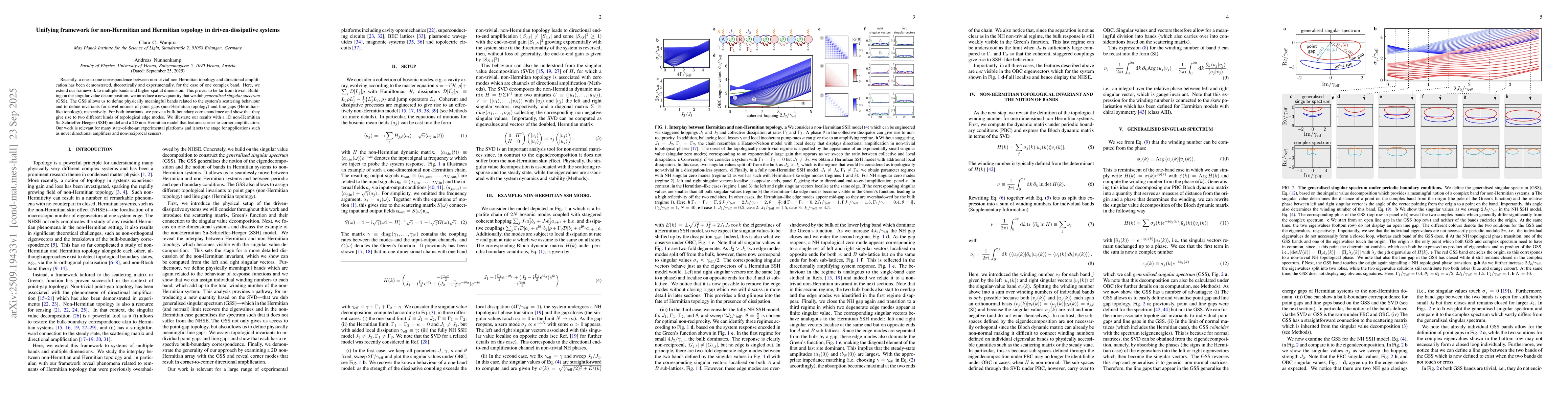 Thumbnail for Unifying framework for non-Hermitian and Hermitian topology in
  driven-dissipative systems