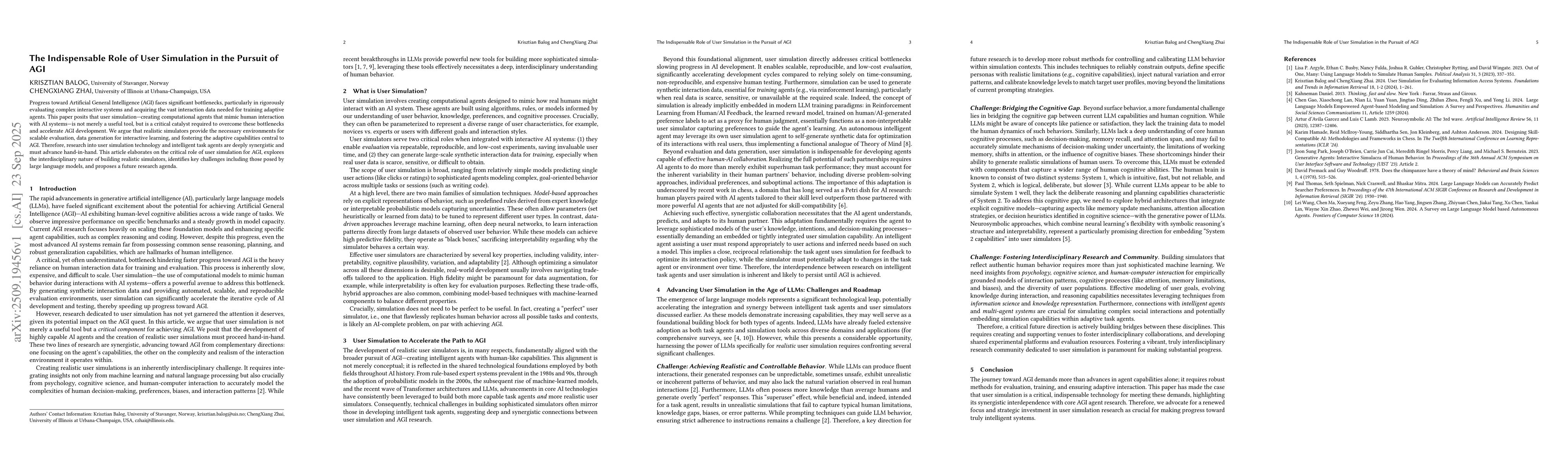 Thumbnail for The Indispensable Role of User Simulation in the Pursuit of AGI