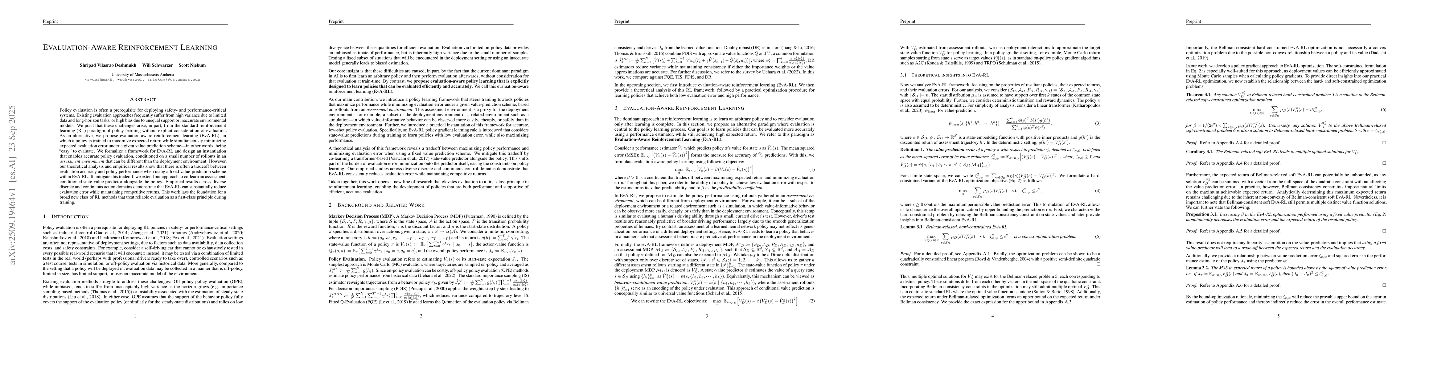 Thumbnail for Evaluation-Aware Reinforcement Learning