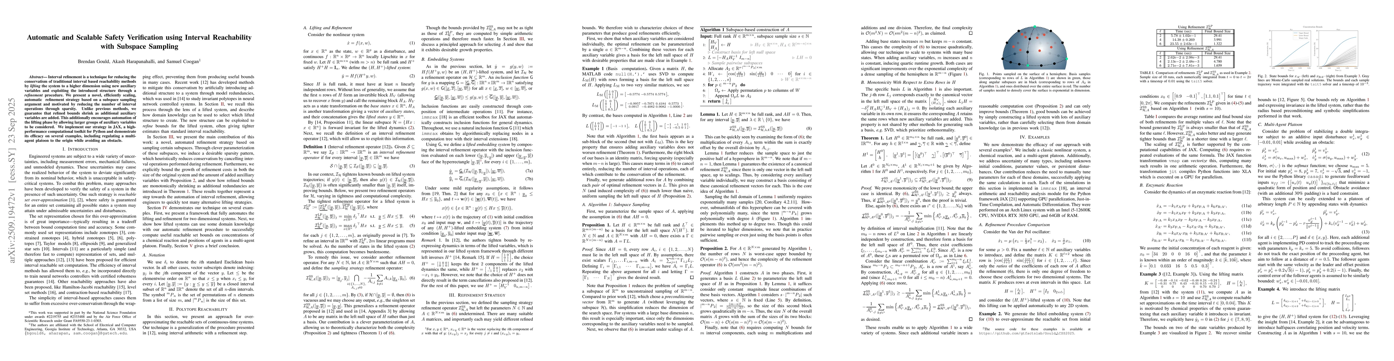 Thumbnail for Automatic and Scalable Safety Verification using Interval Reachability
  with Subspace Sampling