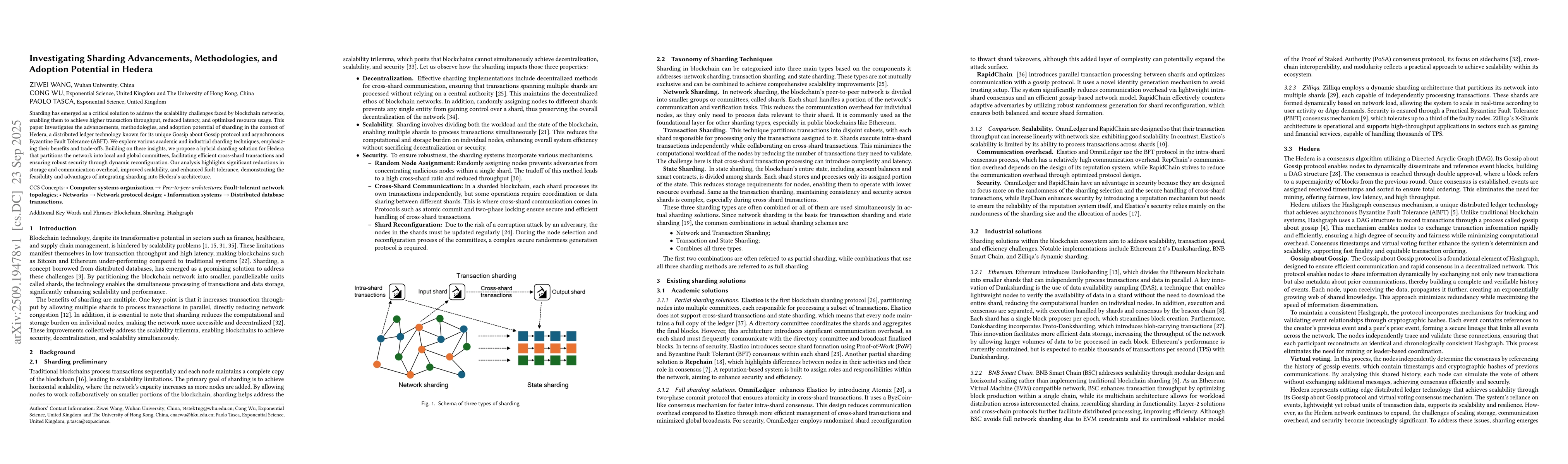 Thumbnail for Investigating Sharding Advancements, Methodologies, and Adoption
  Potential in Hedera