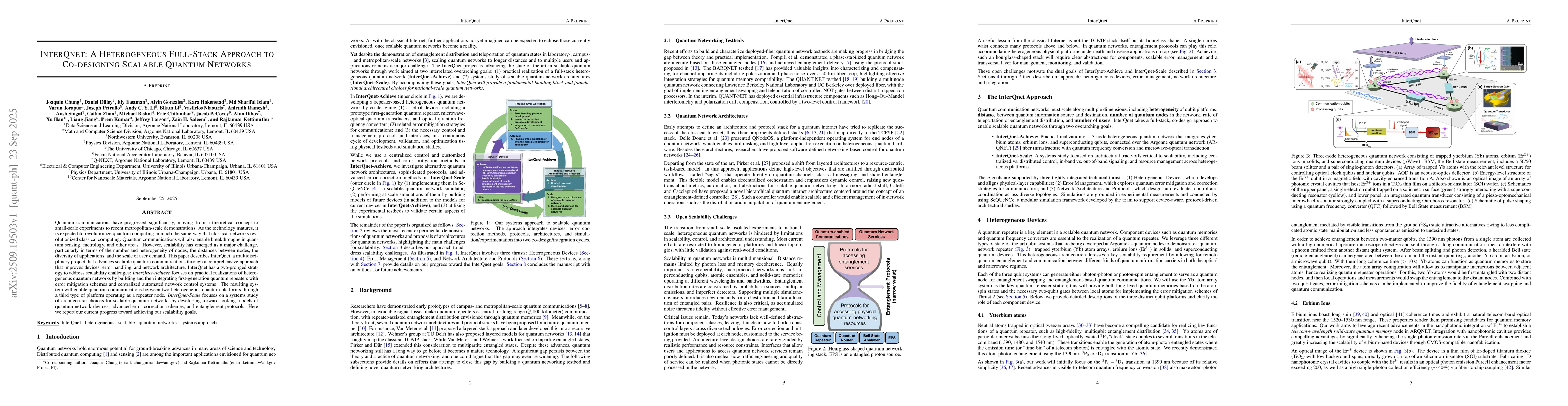 Thumbnail for InterQnet: A Heterogeneous Full-Stack Approach to Co-designing Scalable
  Quantum Networks