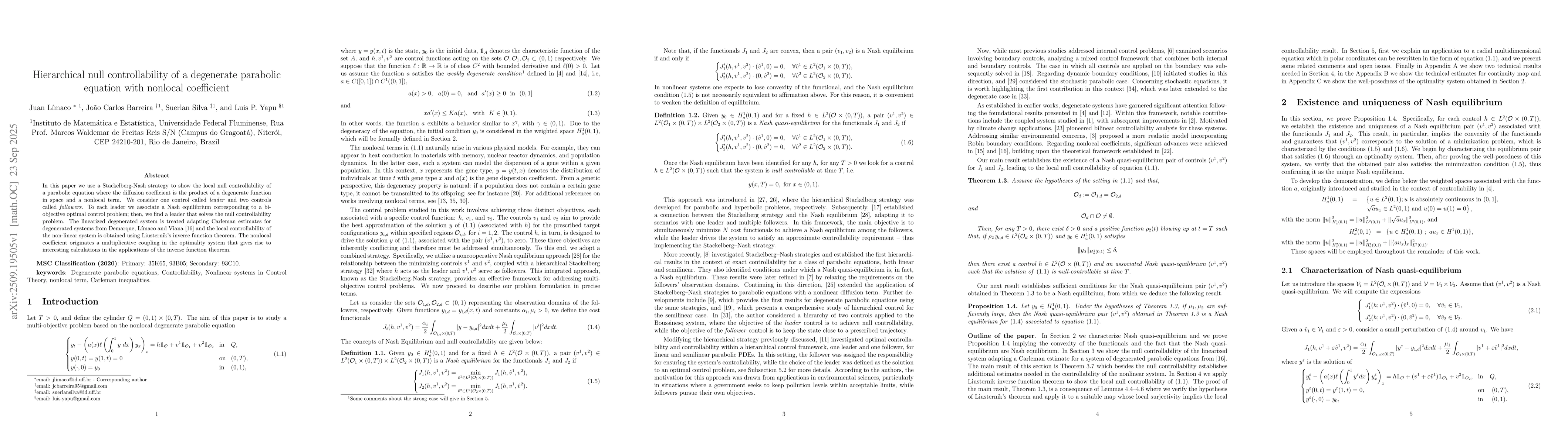 Thumbnail for Hierarchical null controllability of a degenerate parabolic equation
  with nonlocal coefficient
