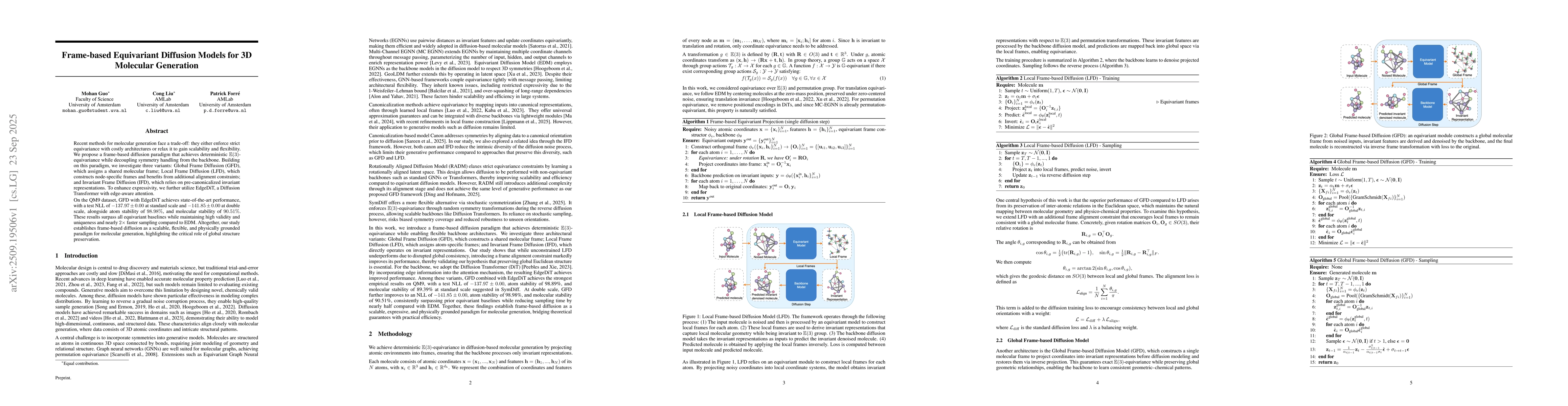 Thumbnail for Frame-based Equivariant Diffusion Models for 3D Molecular Generation