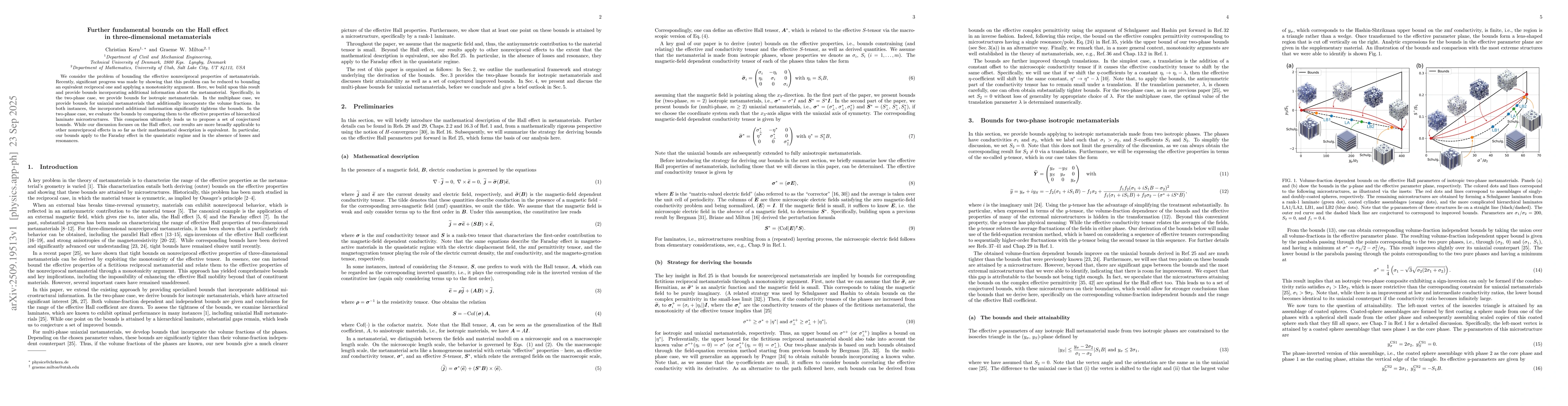 Thumbnail for Further fundamental bounds on the Hall effect in three-dimensional
  metamaterials