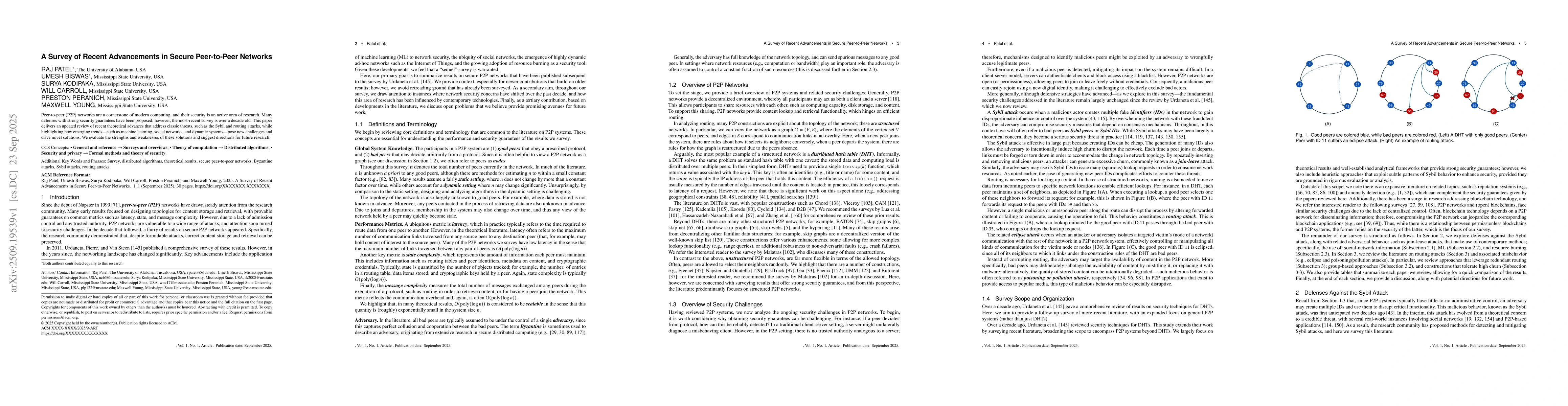 Thumbnail for A Survey of Recent Advancements in Secure Peer-to-Peer Networks