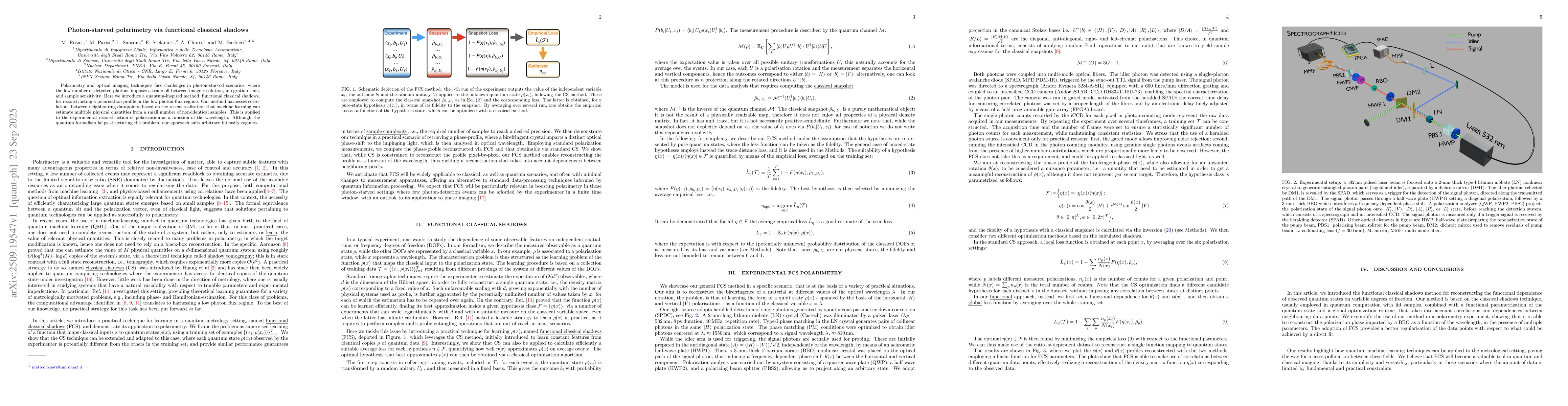 Thumbnail for Photon-starved polarimetry via functional classical shadows