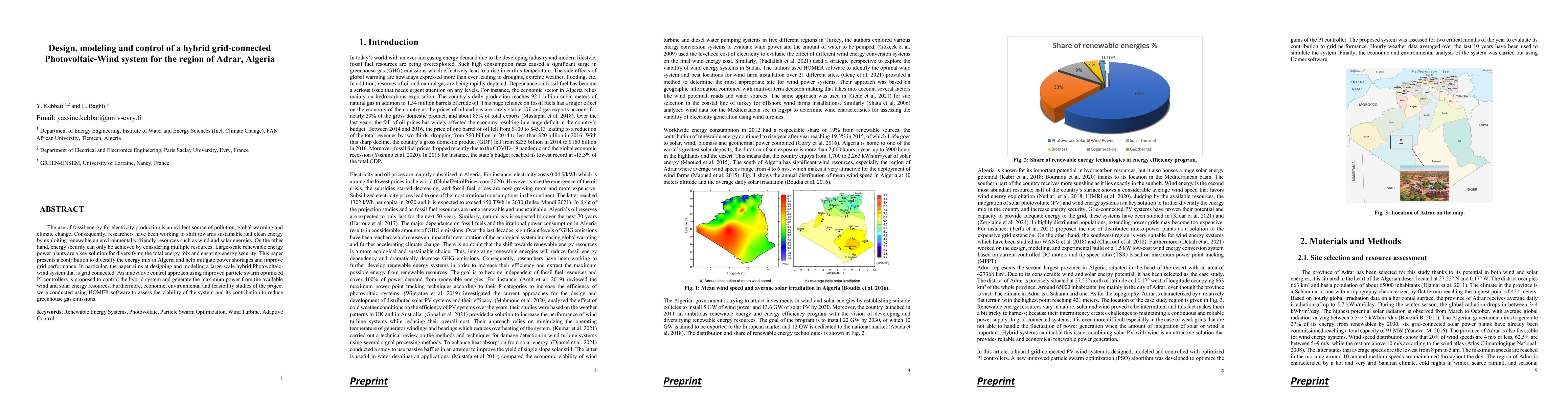 Thumbnail for Design, modeling and control of a hybrid grid-connected
  photovoltaic-wind system for the region of Adrar, Algeria