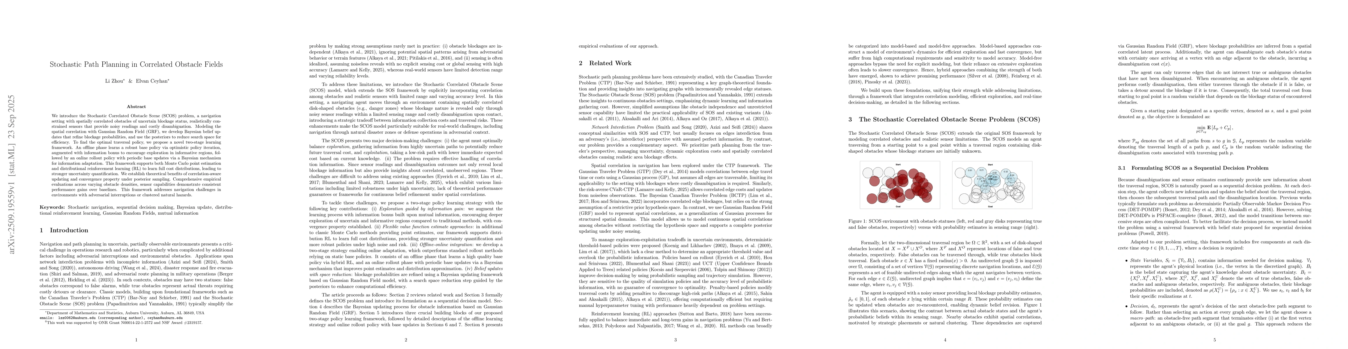 Thumbnail for Stochastic Path Planning in Correlated Obstacle Fields