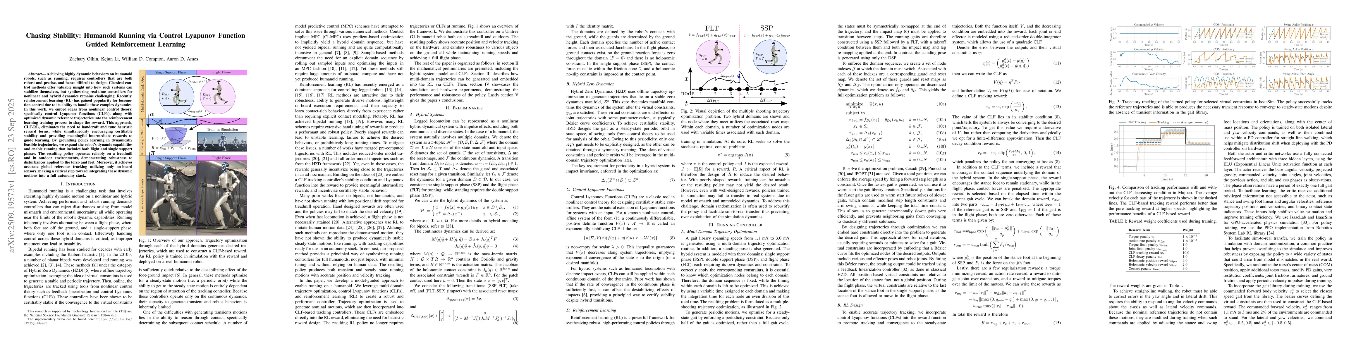 Thumbnail for Chasing Stability: Humanoid Running via Control Lyapunov Function Guided
  Reinforcement Learning