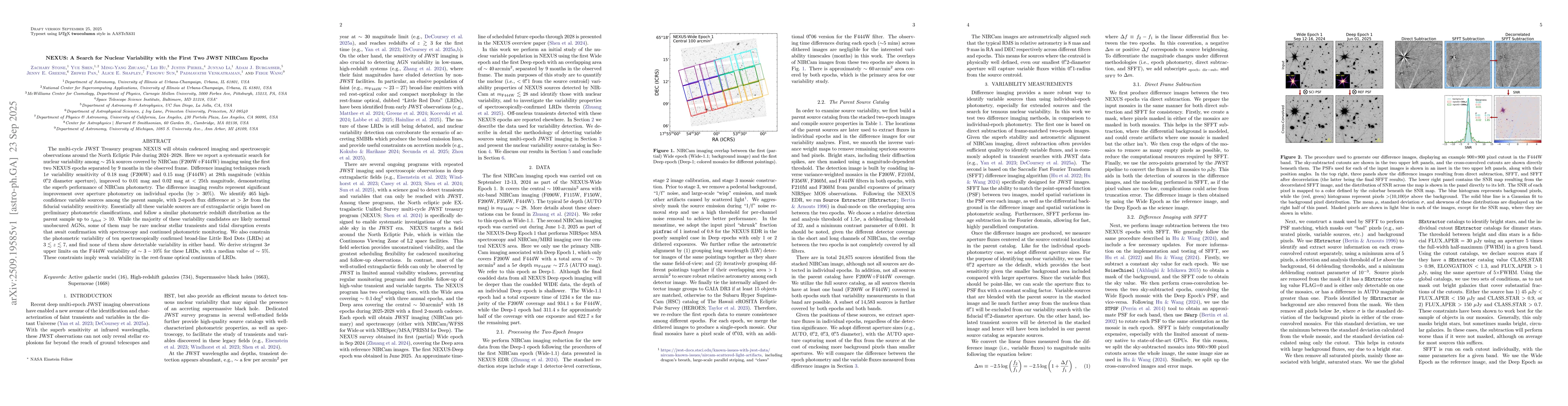 Thumbnail for NEXUS: A Search for Nuclear Variability with the First Two JWST NIRCam
  Epochs