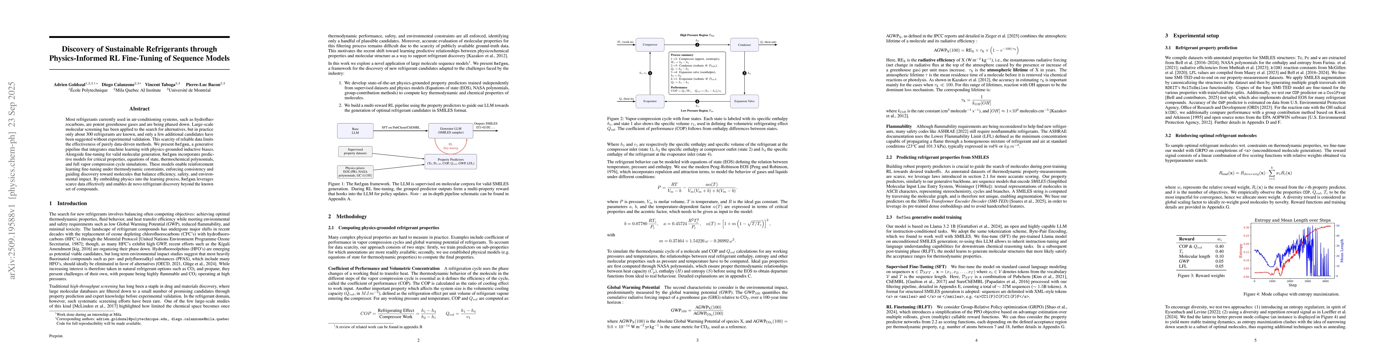 Thumbnail for Discovery of Sustainable Refrigerants through Physics-Informed RL
  Fine-Tuning of Sequence Models