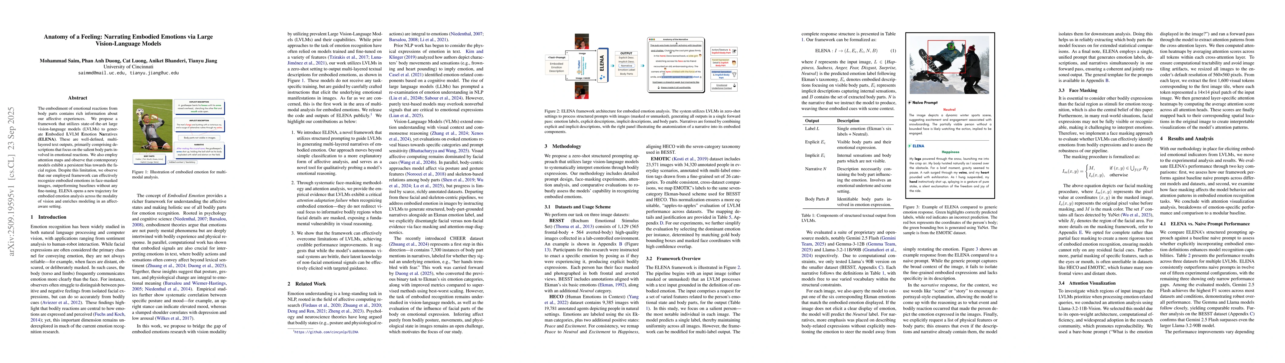 Thumbnail for Anatomy of a Feeling: Narrating Embodied Emotions via Large
  Vision-Language Models