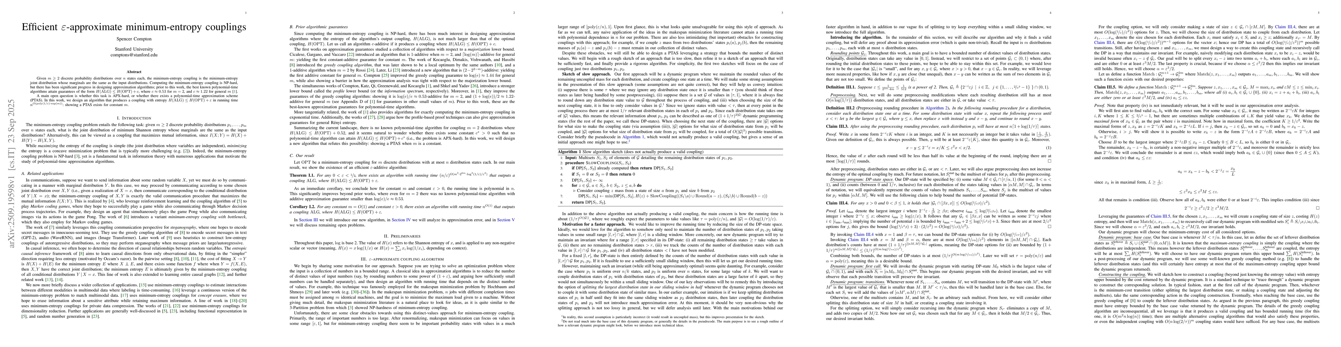 Thumbnail for Efficient $\varepsilon$-approximate minimum-entropy couplings