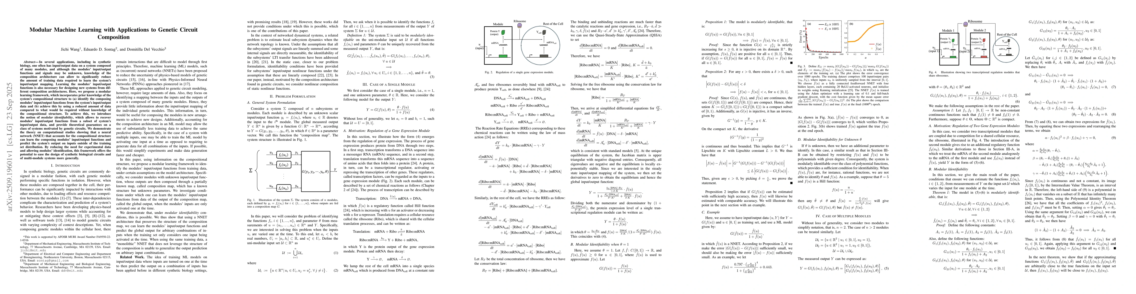 Thumbnail for Modular Machine Learning with Applications to Genetic Circuit
  Composition