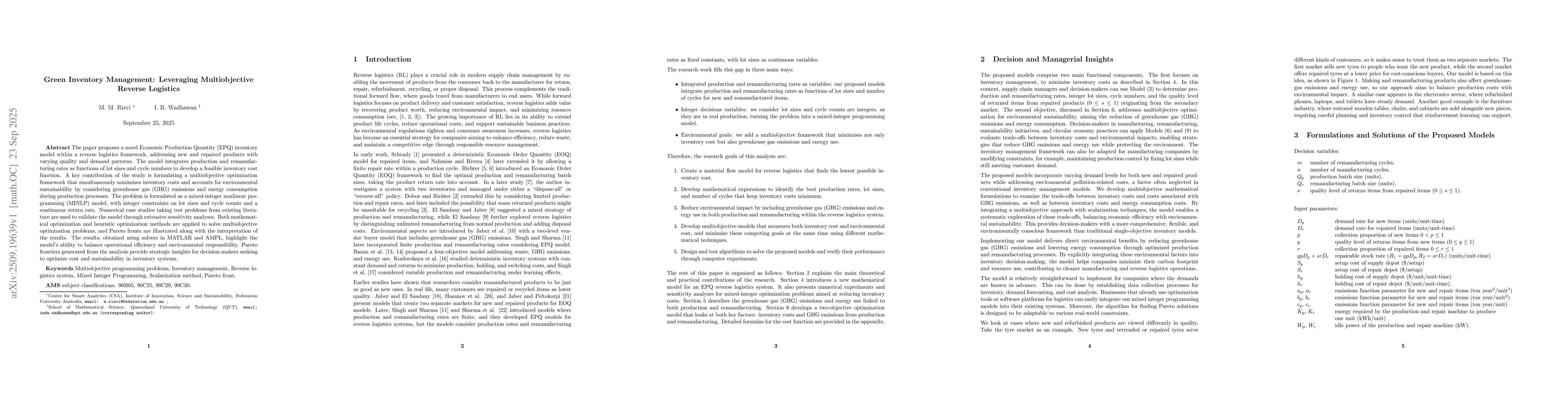 Thumbnail for Green Inventory Management: Leveraging Multiobjective Reverse Logistics
