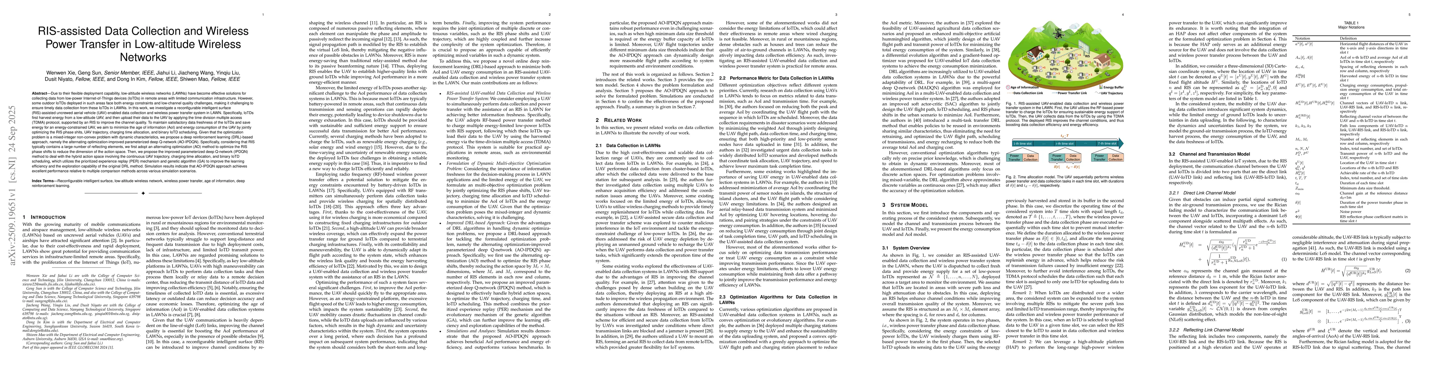 Thumbnail for RIS-assisted Data Collection and Wireless Power Transfer in Low-altitude
  Wireless Networks