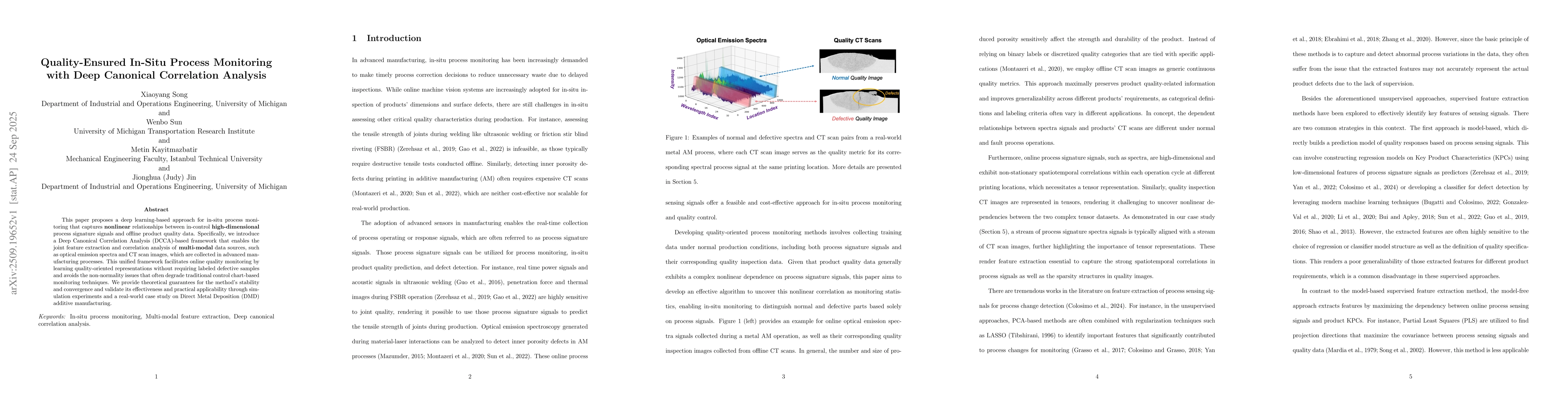 Thumbnail for Quality-Ensured In-Situ Process Monitoring with Deep Canonical
  Correlation Analysis