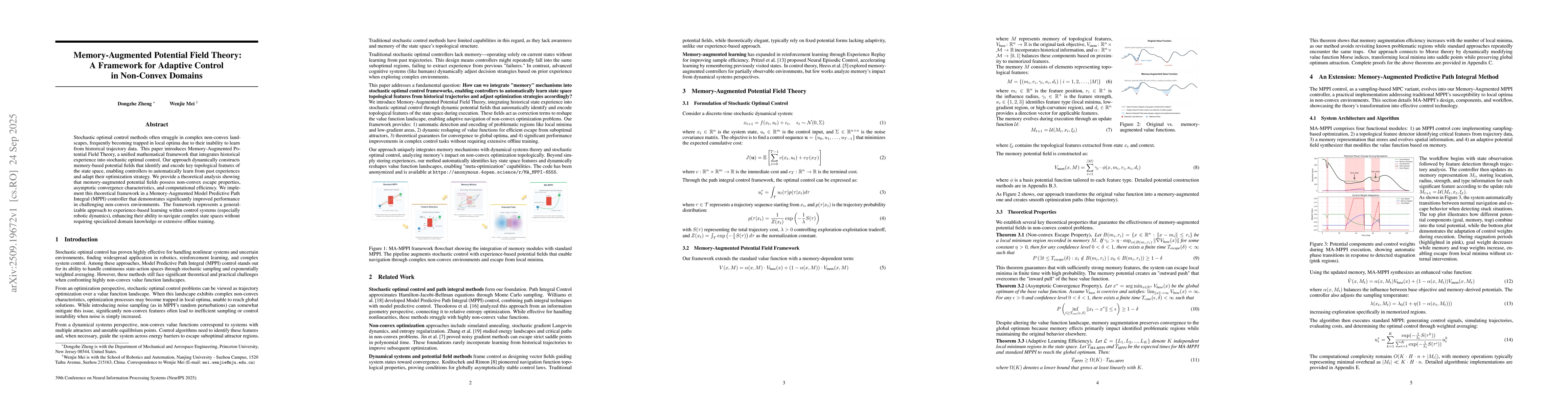 Thumbnail for Memory-Augmented Potential Field Theory: A Framework for Adaptive
  Control in Non-Convex Domains