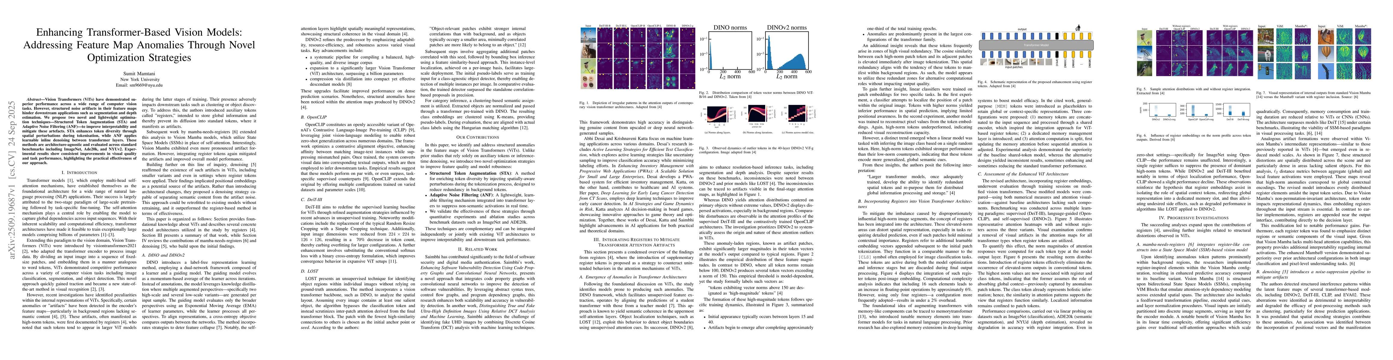 Thumbnail for Enhancing Transformer-Based Vision Models: Addressing Feature Map
  Anomalies Through Novel Optimization Strategies