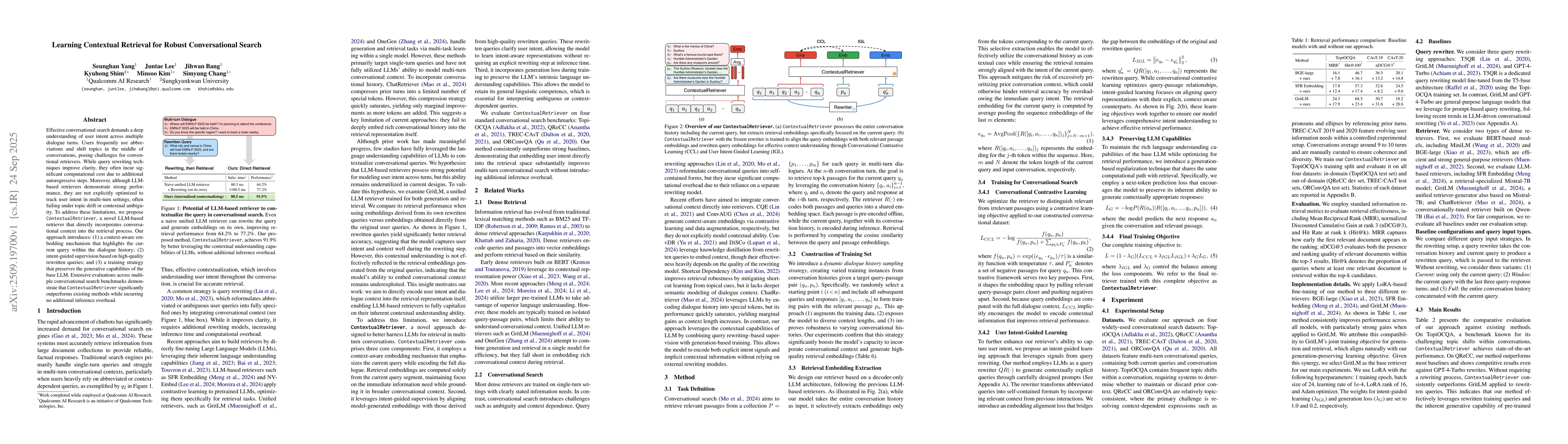 Thumbnail for Learning Contextual Retrieval for Robust Conversational Search