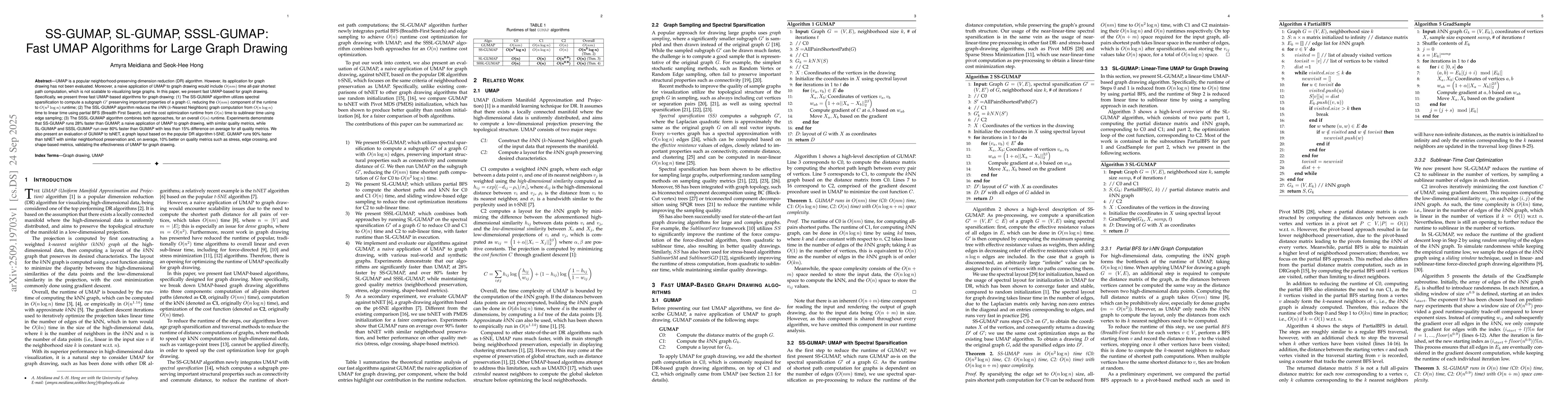 Thumbnail for SS-GUMAP, SL-GUMAP, SSSL-GUMAP: Fast UMAP Algorithms for Large Graph
  Drawing