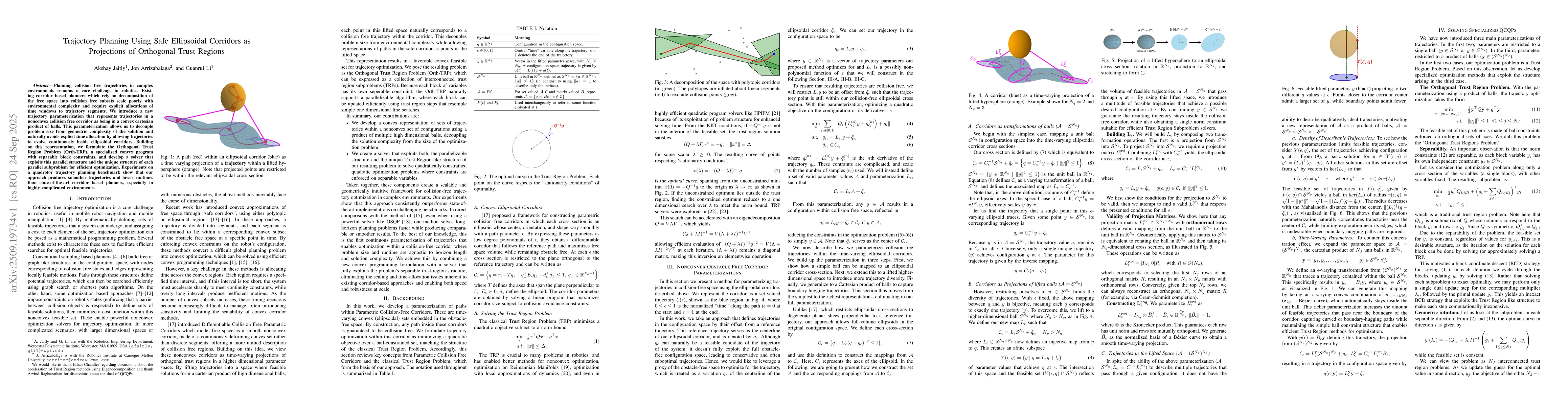 Thumbnail for Trajectory Planning Using Safe Ellipsoidal Corridors as Projections of
  Orthogonal Trust Regions