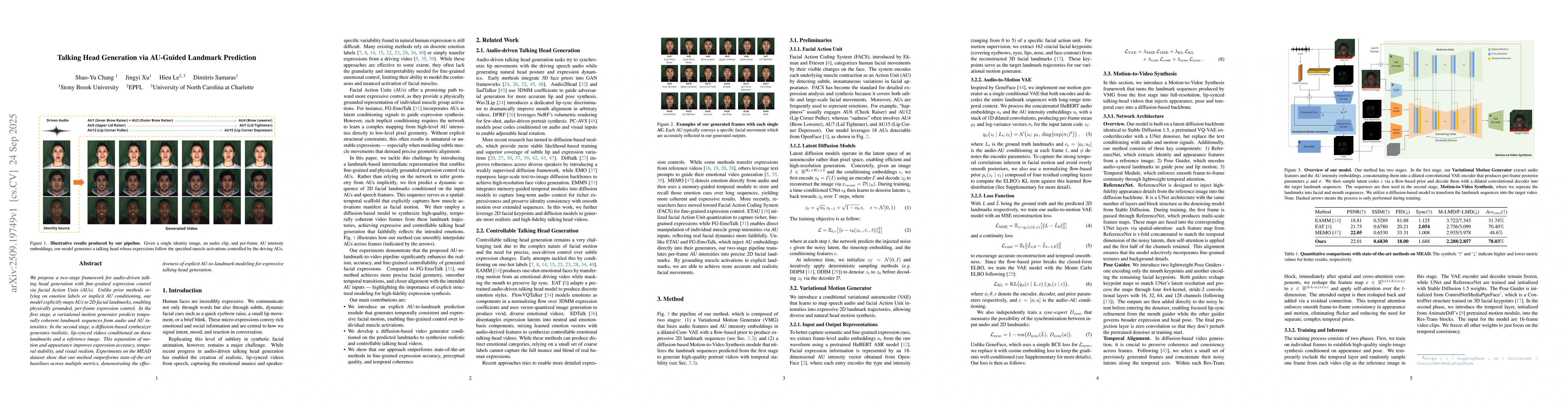 Thumbnail for Talking Head Generation via AU-Guided Landmark Prediction
