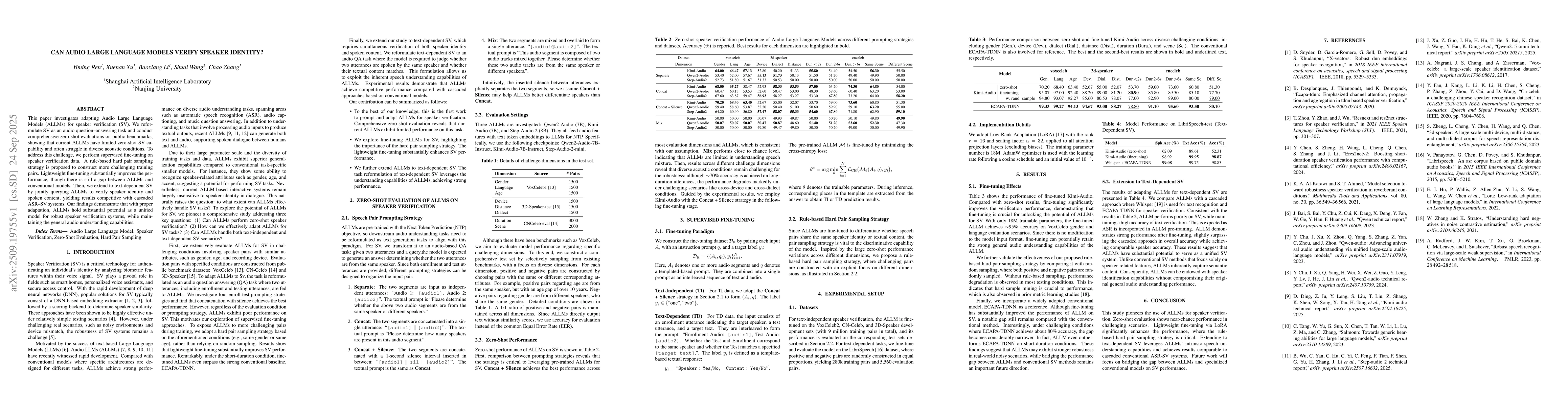 Thumbnail for Can Audio Large Language Models Verify Speaker Identity?