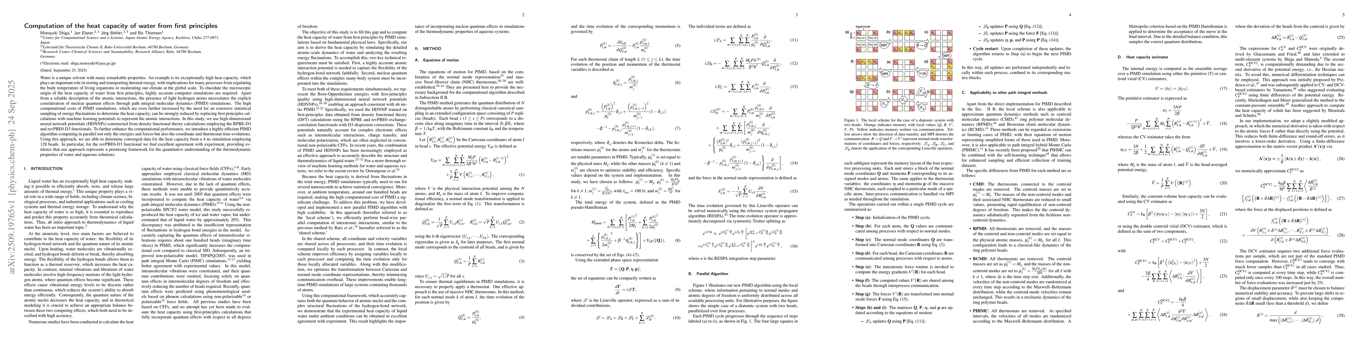 Thumbnail for Computation of the heat capacity of water from first principles