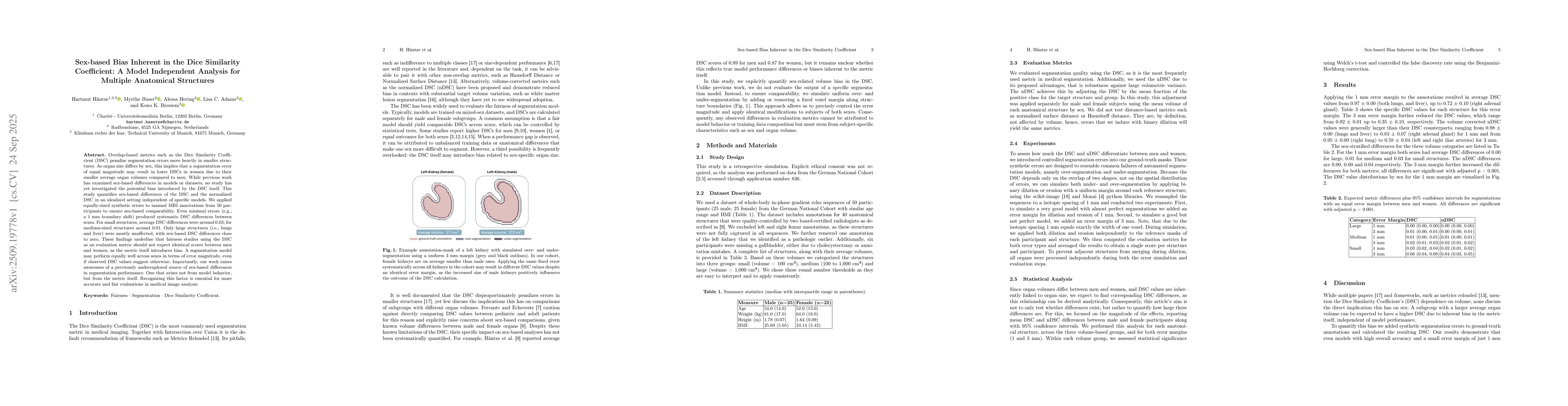 Thumbnail for Sex-based Bias Inherent in the Dice Similarity Coefficient: A Model
  Independent Analysis for Multiple Anatomical Structures