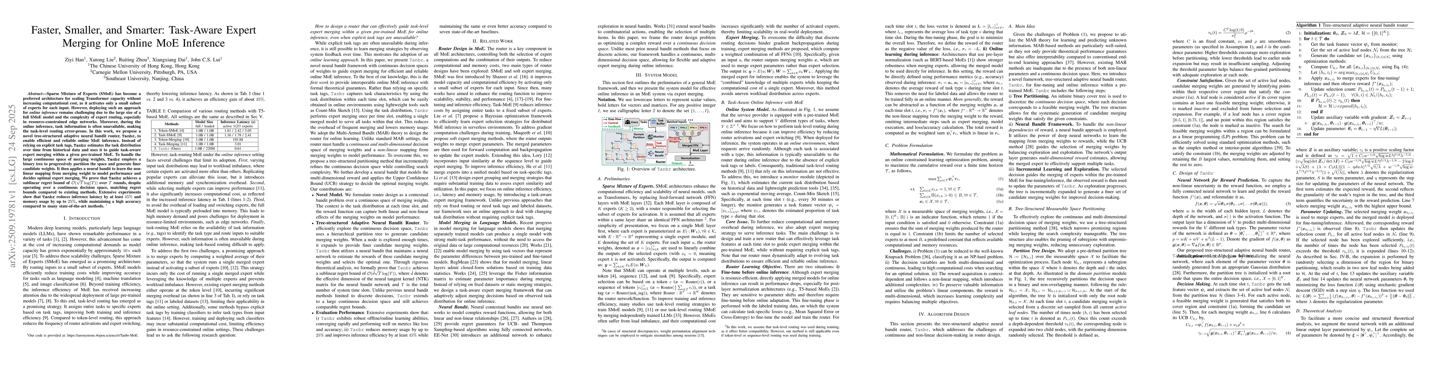 Thumbnail for Faster, Smaller, and Smarter: Task-Aware Expert Merging for Online MoE
  Inference