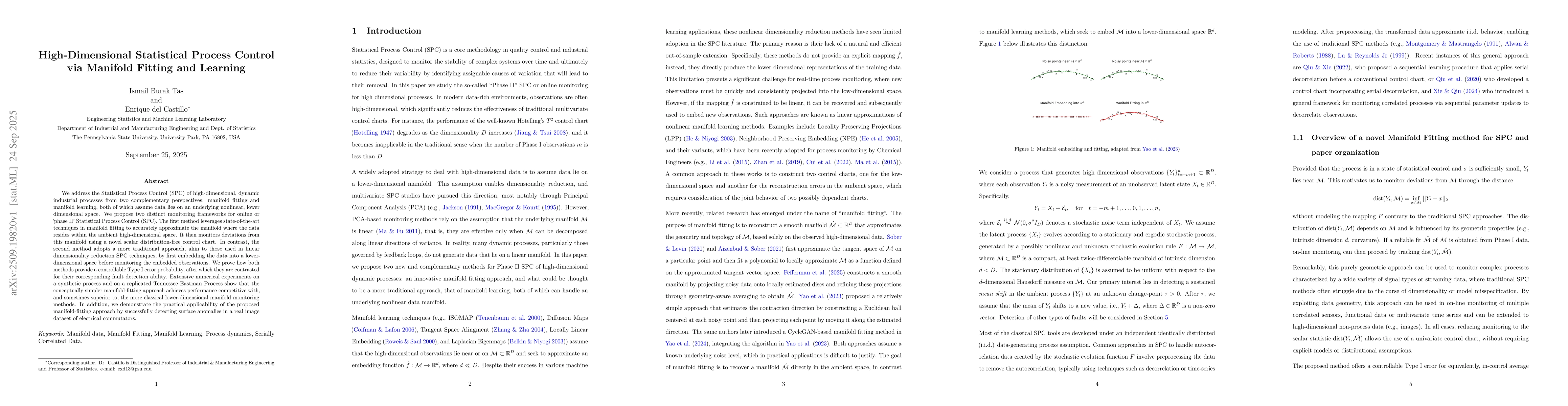 Thumbnail for High-Dimensional Statistical Process Control via Manifold Fitting and
  Learning