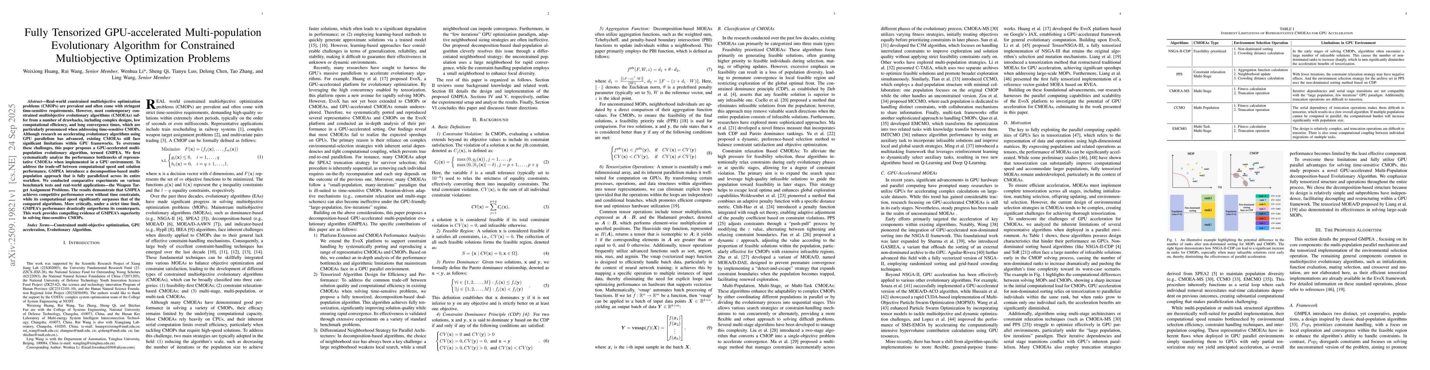 Thumbnail for Fully Tensorized GPU-accelerated Multi-population Evolutionary Algorithm
  for Constrained Multiobjective Optimization Problems